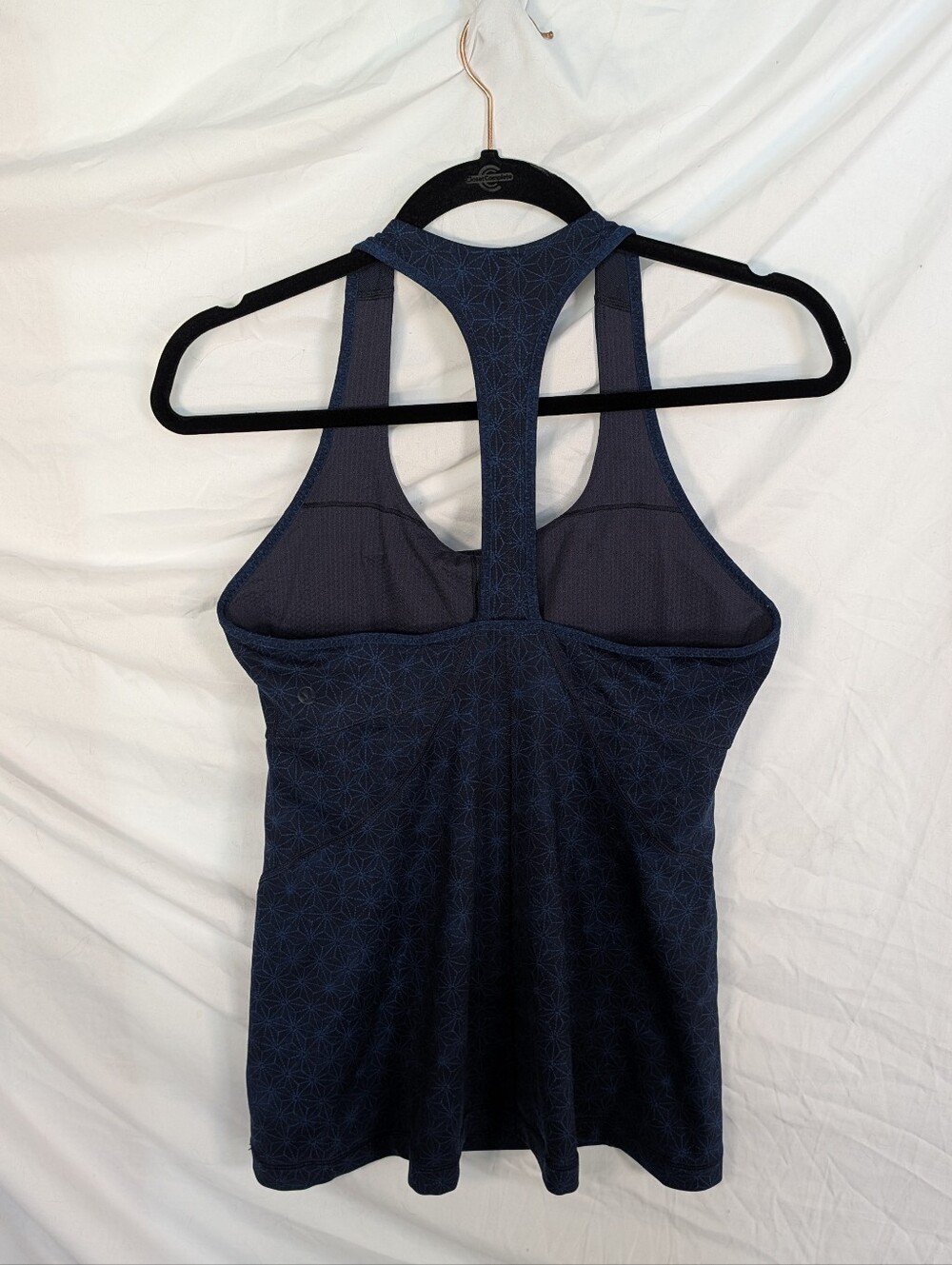 lululemon athletica Navy Racerback Tank with Subtle Geo Print